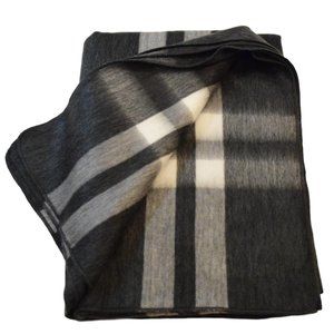 Handmade Alpaca blanket - Dark Grey Charcoal